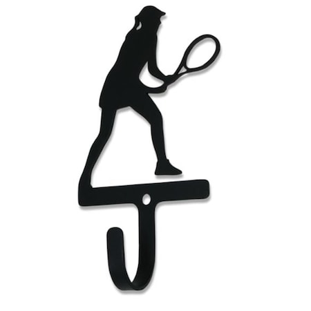 Village Wrought Iron Tennis Woman & Girl Wall Hook Small WH-362-S